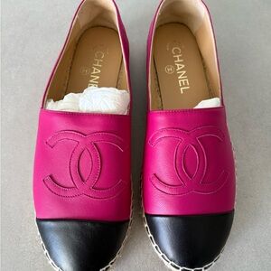 Chanel Pink and Black Women's Espadrilles